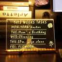 LED Note Board with Colors, Acrylic Led Note Board with Colors for Kids, Light up Dry Erase Board with Stand & 7 Pens, Glowing Memo Letter Message Board for Home Office School (7.87" x 11.81")