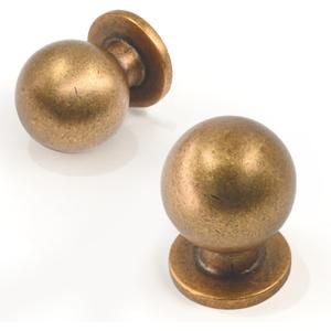 10 Pack Antique Brass Kitchen Cabinet Knobs 1 Inch(25mm) Cabinet Pulls Drawer Knobs Cabinet Hardware Zinc Knobs for Drawers (Single Hole Knob)