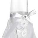 Sparkle and Bash Wedding Glasses for Bride & Groom - 2-Pc 8.75 In Flutes, Black & White, Modern - Champagne Toasting Flutes for Wedding Gifts for Newlyweds, Bridal Shower & Decor