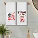Red Lobster Coastal Kitchen Towels, Seafood Boil Party Supplies, Coastal Southern Crawfish Dish Tea Towels for Kitchen Decor, Beach Lobster Decorative Hand Towel for Bathroom, 16x24 Inch Set of 2