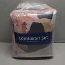 Dobuyly California King Comforter Set 7 Piece Bed in a Bag, Pink Floral Printed on Black Comforter Set with Sheets, Soft Microfiber Botanical Cal King Bedding Set for All Season