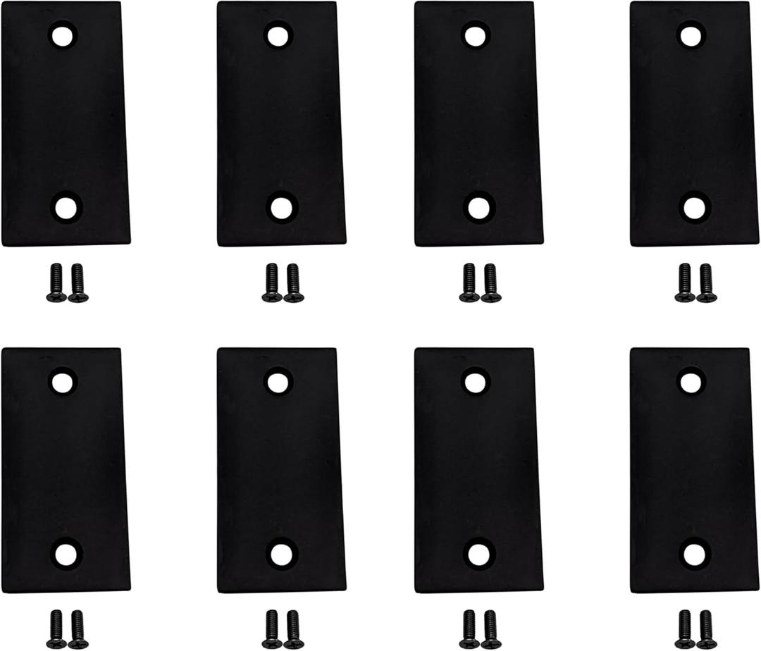 QCAA Stainless Steel Door Strike Filler Plate, 2-1/4" x 1-1/8", Matte Black, Made in Taiwan, 8 Pack