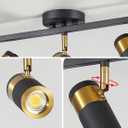 Black 5 Lights Spot Light, Fixture Matte Black LED Track Lighting Fixtures, Modern Flush Mount Ceiling Light for Bedroom Living Room Kitchen Island