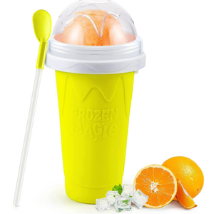 Kool-Aid 2 PACK Squeezy Slush Cup w Dome Lid, Spoon & Straw 10 Oz