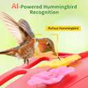 Smart Glass Hummingbird Feeder with Camera, Solar Powered 2K HD Hummingbird Feeders for Outdoors Hanging, AI Identifies & Auto Recording, Leak-Proof Ant & Bee Proof, Ideal Gift for Bird Lovers