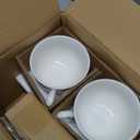 4pcs White Coffee Cups with Saucers, 10oz Ceramic Cappuccino Cups, Microwave & Dishwasher Safe, for Home, Cafe, Large