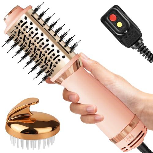Voseki Hair Dryer Brush Blow Dryer Brush in One, 4-in-1 Hair Dryer Brush Blow Dryer with Oval Barrel, Mini Hot Air Brush for All Hair Types(Pink)