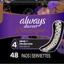 Always Discreet Boutique Incontinence Pads, Size 4, Moderate Absorption, 48 Pads