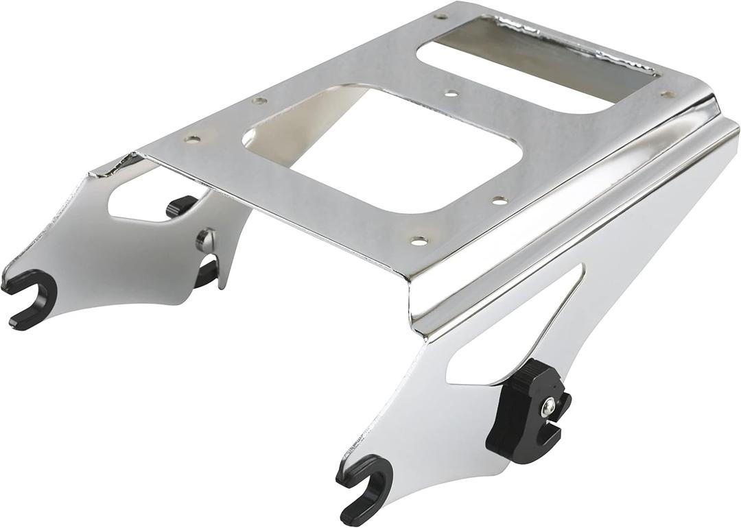 YHMOTO Detachable Two 2-Up Tour Pack Pak Mounting Luggage Rack for Harley Touring Road King Street Glide Road Glide 2009-2013 (Black or Chorme) (Chrome)