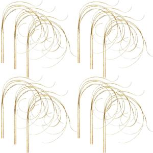 MTLEE 12 Pieces Glitter Gold Christmas Tree Picks and Sprays Decorative Stem Picks Sprays Branches Vase Filler Curly Ting Ting Branches for Garden Christmas Tree Wreath Craft Home Decorations