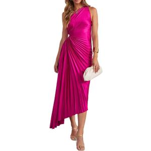 Women's Sexy One Shoulder Irregular Dress Split Cocktail Party Maxi Dresses L