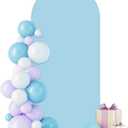 7.2FT Blue Arch Backdrop Cover,Spandex Fitted Wedding Arch Stand Covers Round Top Chiara Arch Backdrop Stands Cover for Birthday Party Baby Shower Banquet Decoration (7.2 FT)