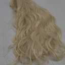 Long Wavy Wig with Bangs for Women Heat Resistant Synthetic Hair Wigs for Daily Use (Blonde)