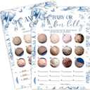 Toile Baby Shower Game, Beer or Baby Game Cards, Fun Baby's Shower Party Games Supplies Activities, Gender Reveal Games for Guests, Fun and Easy to Play, Set of 25 Cards and 1 Answer Card-C01