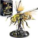 Mechanical Bee Building Set for Adults, Technic Animal Building Block Insect Model with Lights & Moving Wings, Golden Robot Bee Collectible Toy Kit, Creative Display & Gift Idea, 832Pcs