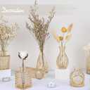 TBWIND Glass Bud Vase Set of 24, Small Amber Flower Vases for Centerpieces in Bulk, Mini Vintage Vase for Wedding Decor, and Home Table Dcor