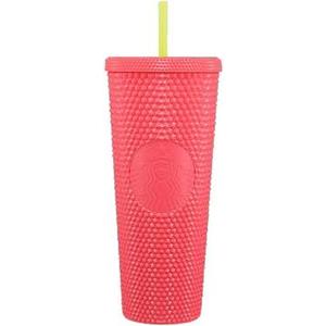 24OZ Studded Rubberized Tumbler - Dragon Fruit