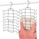 4 Pack Tank Top Hangers Space Saving, Bra Hangers for Closet Organizer, 360 Rotating Metal Bra Organizer with 32 Hooks, Hanging Sport Bras Holder & Storage, Hangers for Tank Top, Black