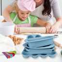Aschef Economical 7in1 Oil-limit Nonstick Silicone Baking Ring Cake Pan Cookie Sheet Molds Tray, Heat Resistant Bakeware Tools for Muffin Loaf Bread Pizza Cupcake