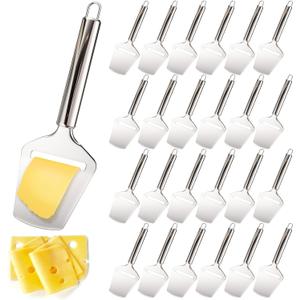 LemonRoad 24 Pack Stainless Steel Cheese Slicers Heavy Duty Plane for All Types of Multi-functional-handheld Slicer Cheese Shaver-silver Non-stick-dishwasher Safe for Kitchen Cooking