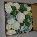 AmyHomie Teal Blue Artificial Flowers Combo Silk Mix Peony Rose Fake Flowers w/Stem for DIY Wedding Bouquets Centerpieces Arrangements Table Fall Decor Party Bridal Baby Shower Home Decorations
