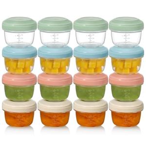 VITEVER 16 Pack 2 oz Salad Dressing Container to Go, Small Condiment Containers with Lids for Lunch Bento Box, Reusable Plastic Snack Jars, Deli Containers, Colorful Sauce Cups, Dishwasher Safe