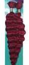 Sensationnel PremToo bulk weaving  2x deep human hair blend for boho, knotless box or curly loose wave styles - 1 pack (18 inch, BG BURGUNDY)