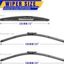 3 wipers Replacement for 2008-2012 Ford Escape, Windshield Wiper Blades Original Equipment Replacement - 20"/20"/12" (Set of 3) Pinch Tap