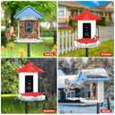 Bird Feeder Pole Kit 79.2 Inches, Bird House Pole for Outdoors Heavy Duty, 5 Base Prongs Adjustable Bird Feeder Stand for Bird House, Suitable for BF002A