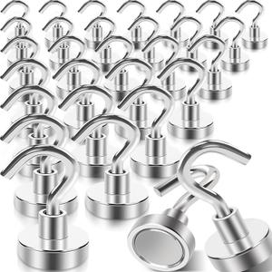 30Pcs Super Strong Magnetic Hooks, 25lbs Magnetic Hook Heavy Duty for Hanging, Rare Earth Neodymium Magnet Hooks, for Cruise Ship Camping Grill Kitchen Fridge Garage Wall