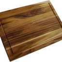 EcoDecors, Teak Cutting Board 14"x10", Reversible Teak Wood Edge Grain Carving Board with Juice Groove, FSC Certified Compact Wooden Cutting Board for Kitchen, Meal Prep & Serving