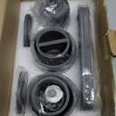 ZCCZ Gray Bathroom Accessories Set 6 Pieces - Toothbrush Holder, Lotion Dispenser, Qtip Container, Vanity Tray, Tumbler - Countertop Organizer for Bathrooms - Elegant and Functional Dcor Set