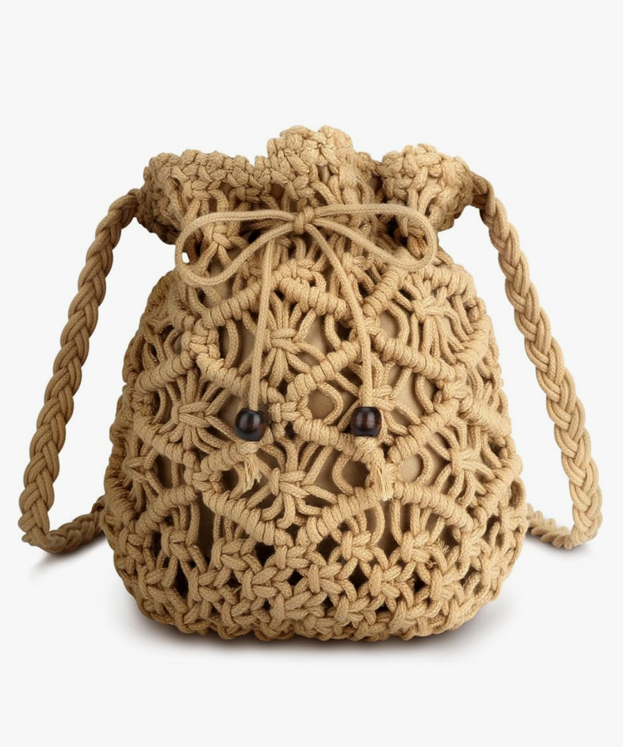 Straw Handbags Purses Crossbody Pocketbook Bag Casual Woven Beach Bags Summer Hobo Hippie Chic Tote Bags with Chain