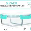 [5-Pack,36 Oz]Glass Meal Prep Containers 2 Compartments Portion Control with Upgraded Snap Locking Lids Glass Food Storage Containers, Microwave, Oven, Freezer and Dishwasher (4.5 Cups, Green)