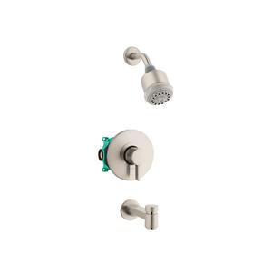 hansgrohe Clubmaster 3-Spray Shower Set 2.5 GPM, Brushed Nickel, 04907820