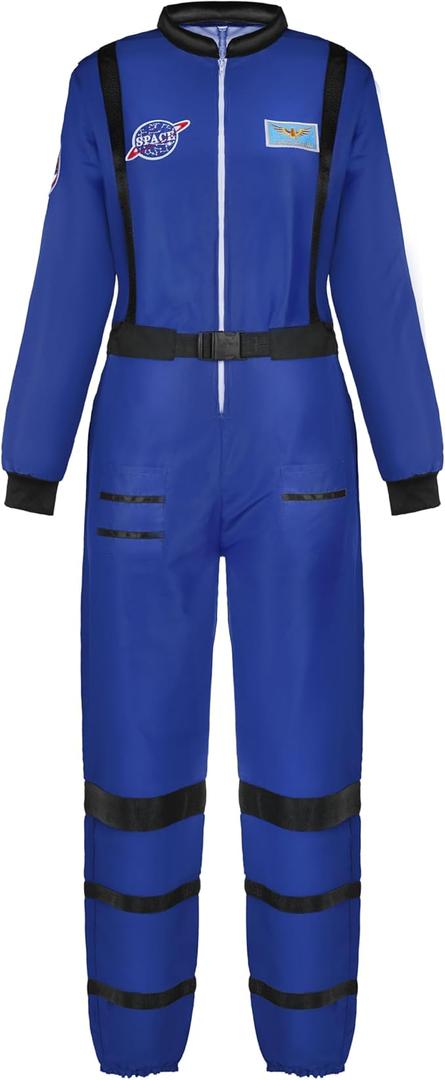 Spooktacular Creations Women Blue Aerospace Astronaut Costume Women, Halloween Costumes for Adults, Size S
