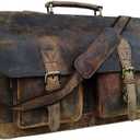 cuero Retro Brown Laptop Messenger Bag Office Briefcase Crossbody Travel Bag For Men And Women Bag Office Laptop Bag