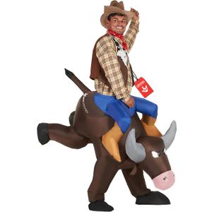 Morph Inflatable Bull Costume Adult, Bull Costume for Adults, Inflatable Rider Costumes, Blow Up Costumes for Adults, One Size