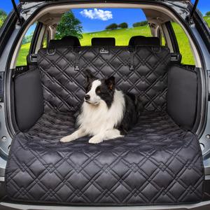 Meadowlark SUV Cargo Liner Dog Seat Covers, Double Stitched & Extra Padded, Water Repellant, Anti Shock, Non-Slip, Car Cover Trunk Mat, Dog Accessories, Pet Car Seat Protector for Fur & Mud (Black)