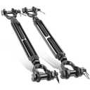 2 Pack 3/8" Black Turnbuckle Heavy Duty Jaw and Jaw Turnbuckle, 1200 Lbs Working Load Limit, Large Turnbuckles Tensioner for Cables Wire Rope, Anti Sag Gate Kit, Fence Deck, Sun Shade Tent