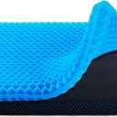 Gel Cushion with Hexagon Design, Breathable, Removable Cover, Standard 1.4 Inches, Blue