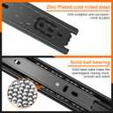 18 inch Drawer Slides 4 Pairs (8pcs) 3 fold Full Extension Side Mount Cabinet Drawer Glides 18" Black Cabinet Rails for Dresser, Cabinet, Kitchen,Trash Can, Wardrobe 100 LB Capacity