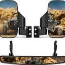 KEMIMOTO UTV Side Mirrors and Rear Center Mirror with 1.5" to 2" Roll Bar Cage Compatible with Polaris RZR 900, XP 1000/4, Pro XP/4, Turbo/4, Commander Maverick X3 Viking RhinoTeryx