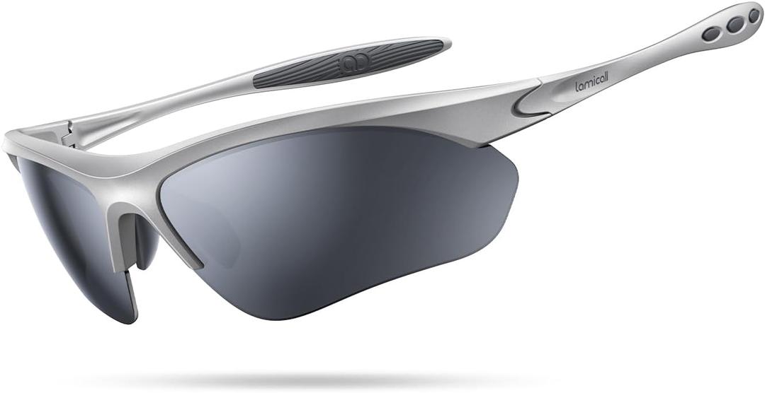 Lamicall 22g Polarized Sports Sunglasses for Men Women - UV400 Protection Sun Glasses for Running Cycling Baseball Driving