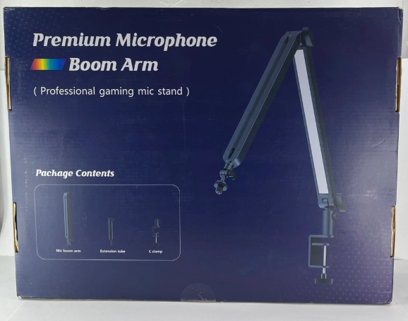 Boom Arm Premium Professional Mic Stand RGB Lighting 180 Degree Rotation NOB