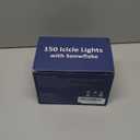 150 LED Christmas Icicle Lights with Snowflakes, Hanging Snowflake Light with 8 Modes, Connectable Warm White Icicle Lights for Outside, Roof, Window, Holiday Party Decor