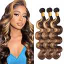 Color 27 Bundles Human Hair Blonde Body Wave Bundle Highlight 3 Bundles 24 26 28 Inch Brazilian Virgin Hair Extensions
