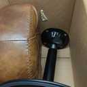 LUE BONA Adjustable Vanity Stool, 360°Swivel Vanity Chair for Makeup Room, Brown Stool Chair for Vanity, Small Faux Leather Vanity Stools for Bathroom, Living Room