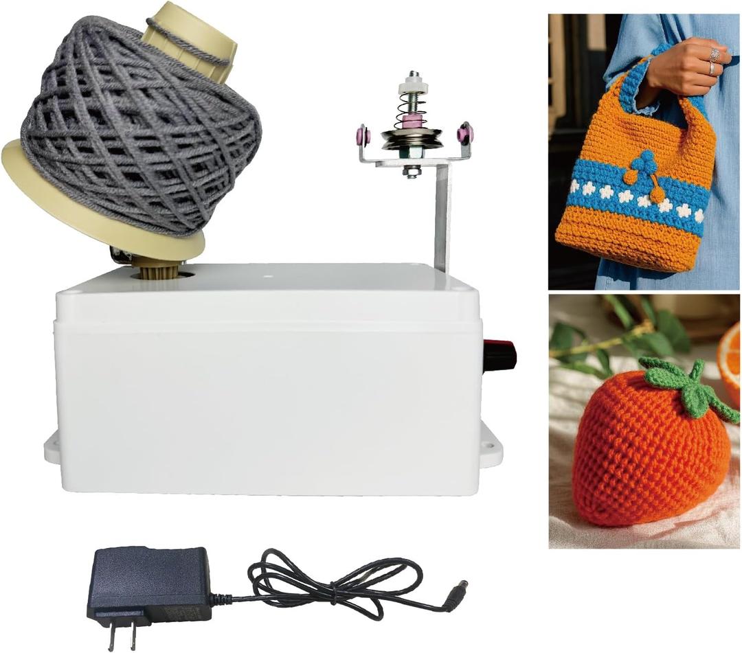 Orcair Electric Yarn Winder Crochet Kit,Efficiently Make Neat 4 oz Yarn Cake Adjustable Automactic woolwinder,Good Helper for Knitting Enthusiast,Low Noise