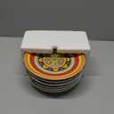 Bico Tunisian Pattern Appetizer Plates Set of 6, 6 Inch Small Ceramic Dessert Plates for Snacks, Salad, Tablescape, Microwave and Dishwasher Safe, Gift for Housewarming and Thanksgiving